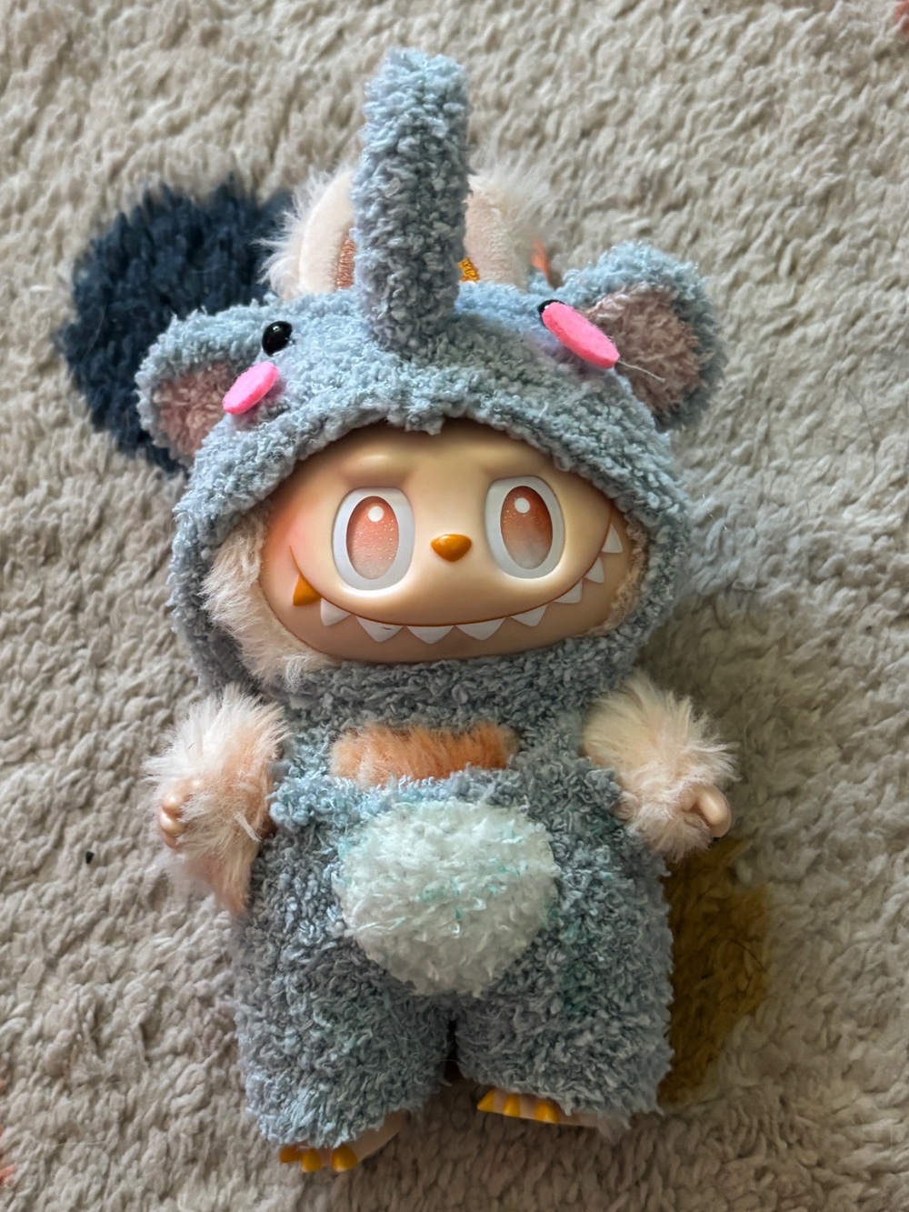 Original Big Into Energy Labubu- Happiness. Comes with elephant costume